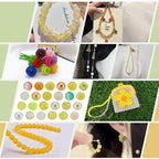 PH PandaHall 720pcs 8mm Yellow Glass Beads 24 Color Bracelet Beads Crystal Bead Baking Painted Glass Loose Bead for Fall Friendship Bracelet Earring Jewelry Making Christmas Tree Ornament - color: Yellow