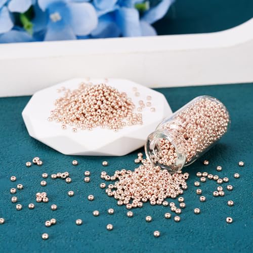 Craftdady 11/0 Metallic Gold Round Glass Seed Beads 2.3mm Tiny Round Ball Loose Pony Spacer Beads About 5300Pcs for Jewelry Making Hole: 1mm - color: Metallic Gold, 2.3mm