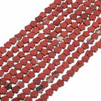 Songxi 60pcs 6mm Red Stone Plum Blossom Natural Stone Beads for Jewelry Making, Smooth Loose Flower Shape Gemstone Beads for Bracelets Necklace Earrings Making Supplies ﻿ - color: Red Stone