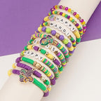 Twinfree Bohemia Beaded Bracelet for Women, Polymer Clay Stretch Bracelets - color: color 47