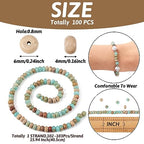 Cheriswelry 102pcs/Strand 6mm Rondelle Natural Aqua Terra Jasper Stone Beads Tiny Gemstone Loose Spacer Abacus Beads for DIY Earring Bracelet Necklace Craft Jewelry Making Supplies - color: Natural Aqua Terra Jasper