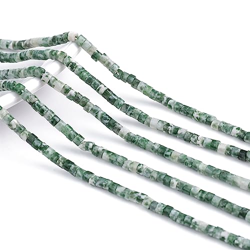 BEADIA Natural African Jade Spacer Beads Caps Flat Round Loose Beads for Beading Jewelry Making 3mmx2mm 38cm - color: African Jade, size: Flat Round 3mm x 2mm