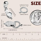OHINGLT Fold Over Magnetic Necklace Clasps and Closures 18K Gold and Silver Plated Brass with Loop Magnet Converter for DIY Bracelet Jewelry Making - color: 2Pcs Silver-A
