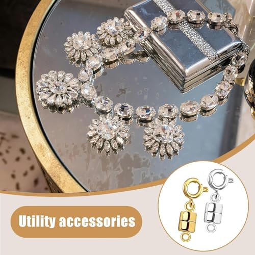 20 Pcs Magnetic Bracelet Necklace Clasps Extenders Adjustable Chain Connectors for Necklaces & Bracelets in Gold & Silver Secure Closures for Jewelry Extensions