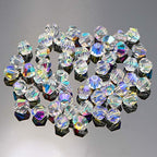 Dowarm 100PCS Bicone Crystal Beads 8mm, Faceted Bicone Glass Beads for Jewelry Craft Making, DIY Bracelet, Necklace, Dolls (Crystal AB, 8MM) - color: 01-Crystal AB, size: 8MM