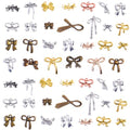 stino 100 Gram Metal Charms for Jewelry Making, Silver & Gold Plated, Bulk Pack for Bracelets, Necklaces, Crafts - color: Bow (Mixed Color 200gram)