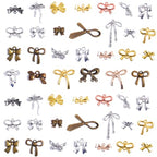 stino 100 Gram Metal Charms for Jewelry Making, Silver & Gold Plated, Bulk Pack for Bracelets, Necklaces, Crafts - color: Bow (Mixed Color 200gram)