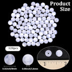120PCS 8MM White Resin Round Beads with Holes Imitation Cat Eye Transparent Clear Shiny Smooth Spacer Looses Cats Eyes Bead Bulk for Jewelry Making Necklace Bracelet DIY Craft Supplies - color: White