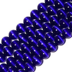 HAAMIIQII 60pcs 6mm Dark Blue Cat Eye Beads Round Loose Gemstone Beads for Jewelry Making Strand 15 Inch - color: Dark Blue, size: 6mm (60pcs)