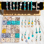 600+Pcs Ocean Beads for Bracelets Making Kit, Acrylic Boho Ocean Beach Seashell Bead Starfish Turtle Conch Charms Summer Sea Dangle Pendant for Earring Necklace Gift Anklet DIY Craft Jewelry Making - color: Beige+Sea Blue