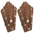 Ikee Design 2 Pcs Lightweight Wooden Necklace Display Bust Easel Jewelry Display for Shows, Necklace Stand, Brown Color, 8.3 W x 4.3 D x 13 H in - color: Brown