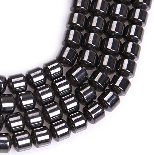 HAAMIIQII 65pcs 6mm Natural Black Hematite Loose Gemstone Beads Drum Shape Spacer Stone Beads for Jewelry Making DIY Bracelets Necklaces Crafting - color: Drum Shape, size: 6mm