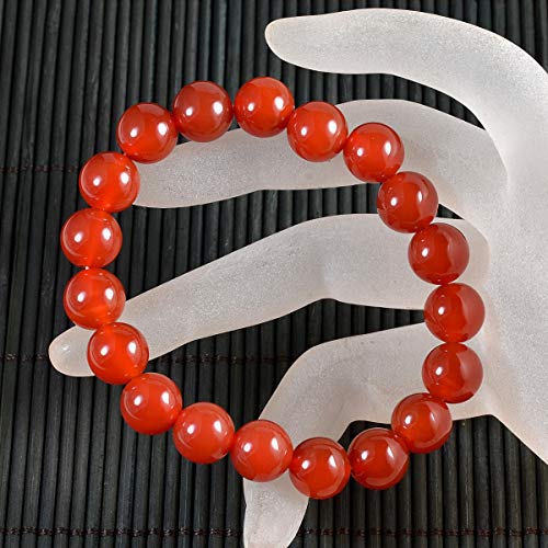 AD Beads Natural Gemstone Round Beads Stretch Bracelet Healing Reiki 10mm (Carnelian) - color: Carnelian