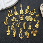 WOCRAFT 60pcs Antique Gold Music Bracelet Charms for Jewelry Making Sets DIY Necklace Bracelet Keychain Crafting Charms Kit Craft Supplies (SN894) - color: Antique Gold, size: Music Charms
