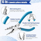 Mudder 2 Pieces Jewelry Making Tool Bail Making Pliers 6 in 1 Jewelry Wire Bending Pliers for Beading Looping Shaping Wire DIY Crafts (Clear Blue) - color: Clear Blue