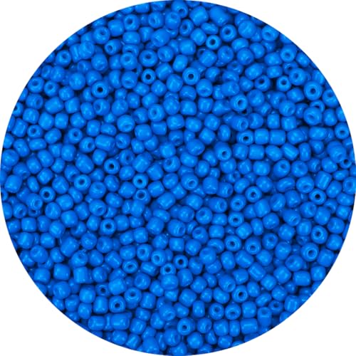 2000pcs Royal Blue Glass Seed Beads, Colorful Tiny 4mm Beads for Jewelry Making, Beading Supplies. - color: Royal Blue