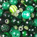 106 Pcs 20mm Beads for Pens Making with Rondelle Spacer Beads Dark Green Acrylic Focal Bubblegum Bead Crystal Round Sparkly Chunky Bead for Pens Beadable Keychain DIY Craft Jewelry Making Supplies - color: Dark Green