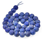 Natural Matte Gemstone Round Spacer Beads (4mm, Lapis Lazuli) - color: Lapis Lazuli, size: 4mm