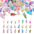 Craftdady Resin Plastic Miniature Food Snack Pendants Charms Ice Drink Juice Pendants Cute Bottle Fruit Keychain Charms Hang Ornament for DIY Craft Earring Bracelet Necklace Jewelry Making - color: Mixed Color Bubble Tea (24 Styles)