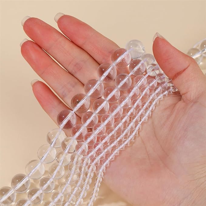 4mm 200pcs Natural Stone Round Beads Clear Quartz Crystals Genuine Stone Beading Loose Gemstone DIY Charm Smooth Beads for Bracelets Necklaces Earrings Hole Size 1mm (Clear Quartz Crystals 4mm) - color: Clear Quartz Crystals, size: 4mm
