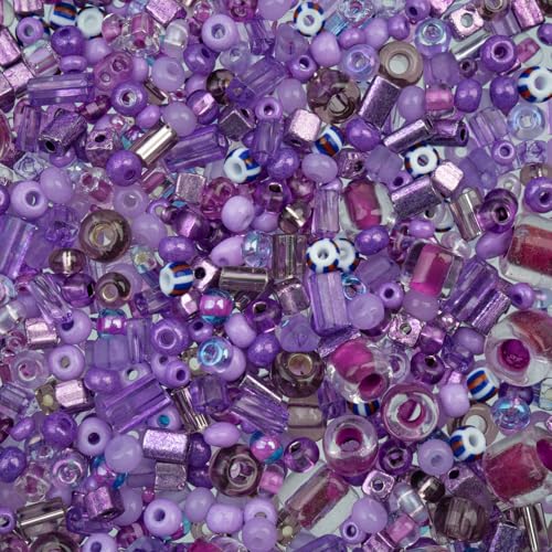 50g John Bead Bead Bar Assorted Light Purple Mix Czech Glass Seed Beads for DIY Crafts Jewelry Friendship Bracelet Necklace Earrings Phonecharm Making - color: Light Purple Assorted Mix