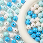 16mm Acrylic Beads 100pcs Chunk Bubblegum Bead Beads for Pens for Necklace Jewelry Bracelets DIY Crafts Making (bluewhite) - color: bluewhite