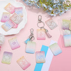SUNNYCLUE 1 Box 24Pcs 6 Colors Tarot Card Charms Divination Charms Bulk Rectangle Plastic Magic Astrology Colorful Acrylic Card Pendants for Jewelry Making Halloween Necklace Bracelet Earrings DIY - style: Tarot 2