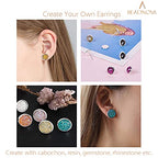 BEADNOVA Stud Earring Kit 30pcs Blank Stud Earring 10mm Stainless Steel Cabochon Setting Ear Post with Stainless Steel Backs for Cabochon Resin DIY Earing Making (10mm, 30pcs) - color: 30pcs, size: 10mm
