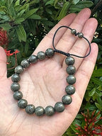 GAF TREASURES Grade A ++ Gemstone Round Bead Adjustable Bracelet 10mm, Genuine Crystal Bead Bracelet, Gift for Men & Women - color: Pyrite