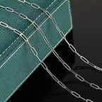 16.4 Feet Silver Stainless Steel Chain Bulk Embossed Paperclip Chain for Jewelry Making Soldered Oval Necklace Chain Roll with Lobster Clasps and Jump Rings Jewelry Supplies DIY Craft - color: Embossed Paperclip Silver