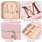 Inngeroo Personalized Graduation Gifts for Women - Customized Teacher Appreciation Gifts - Travel Jewelry Case Box Organizer for Wife Daughter Aunt Friend Grandma - Initial M - style: M