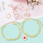 tiggell 20pcs Chain Bracelets Kit Alloy Link with Lobster Clasps for Christmas DIY Women Jewelry Findings Bracelet Making (Gold) - color: Gold