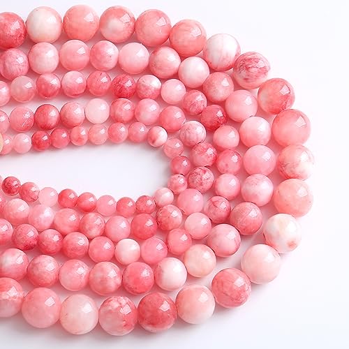 12MM 32PCS Pink Persian Jade Spacer Loose Beads for Jewelry Making DIY Bracelet Necklace - color: Pink Persian Jade, size: 12mm