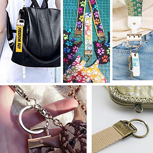Key Fob Hardware Keychain Hardware Set Includes 1" 4 Color Keychain Hardware with Key Rings 24 pcs and Key Fob Glass Running Pliers