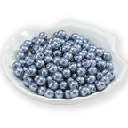200Pcs Glass Pearl Beads Faux Pearls Round Czech Tiny Satin Luster Spacer Loose Beads Bulk with Holes Handcrafted for DIY Bracelets Jewelry Making Crafts Supplies (6MM, Grey) - color: Grey, size: 6MM