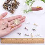 SUNNYCLUE 1 Box 120Pcs Pinch Bails Pinch Clasp Snap on Bails Bulk Dangle Charm Hanging Loop Bead Connector 20x7mm Golden Silver Pendants Clasps for Jewelry Making Supplies Earring Necklace Craft - color: 6 Colors Pinch Bails