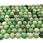 ABCGEMS African Hydrogrossular Garnet Beads AKA Transvaal Grossular Garnet (Gorgeous Black Inclusions of Chromite) Healing Energy Jewelry Making Smooth Round 10mm - color: Hydrogrossular Garnet (From Africa)