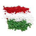 3 Bags Red, White & Green Opaque 8/0 Small 3mm Assorted Mix Christmas Color Glass Seed Beads, G-37.