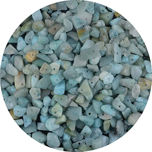 Natural Chip Stone Beads Amazonite Stone 5-8mm About 400 Pieces Irregular Gemstones Healing Crystal Loose Rocks Bead Hole Drilled DIY for Bracelet Jewelry Making Crafting (5-8mm, Amazonite Stone) - color: Amazonite Stone