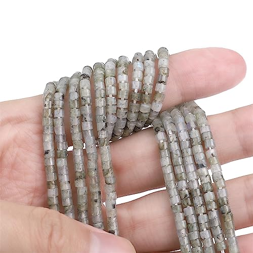 BEADIA Natural Spectrolite Spacer Beads Caps Flat Round Loose Beads for Beading Jewelry Making 3mmx2mm 38cm - color: Spectrolite, size: Flat Round 3mm x 2mm