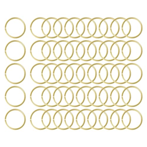 uxcell 50Pcs Open Jump Rings, 25mm/0.98" OD Brass Jump Ring Connectors 2mm Thick O Rings for Necklaces Bracelet Jewelry Making Keychain DIY Craft, Gold Tone - size: 25mmx2mm