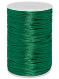 2mm x 100 Yards Quality Rattail Nylon Satin Cord Roll, Kumihimo Rattail, Chinese Knot (Green) - color: Green