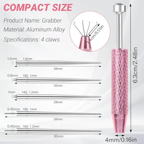 Piercing Taper Ball Grabber Tool Kit for Changing Jewelry – Stainless Steel Piercing Assistant Tool, Insertion Pin & Threader Tools for Ear/Nose/Lip Piercings - color: Set Piercing Tapers 16G(1.2mm) 18G(1.0mm) + Ball Grabber Tool