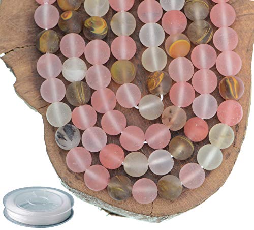 8mm Matte Synthetic Multi Color Volcano Quartz Round Gemstone 100Pcs Loose Beads for Jewelry Making Bracelet with Stretch Beading Cord LPBeads - color: Unpolished Volcano Quartz, size: 8mm