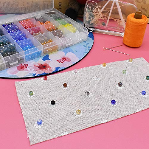 1200pcs 6mm Briolette Crystal Glass Faceted AB Beads Spacer Beads for Jewelry Making - Bracelets, Necklaces - 24 Colors with Container Box