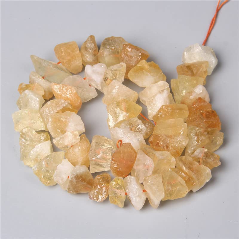 10-13mm Natural Irregular Freeform Raw Yellow Quartz Stone Nugget Beads Reiki Crystal Healing Minerals Quartz Bead DIY Jewelry Making - color: Yellow Quartz