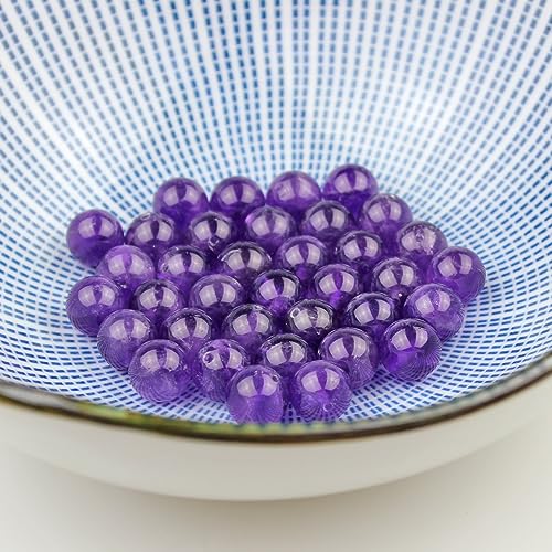 MJDCB 5A Natural South Africa Amethyst Gemstone Round Stone Beads for Jewelry Making DIY Bracelet Necklace (12mm) - color: South Africa Amethyst, size: 12mm