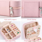 AYGXU Travel Jewelry Box for Women and Girls - Small Case With Initial A-Z - Teacher Gifts - color: pink, size: no letter