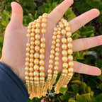 95pcs Adabele AAA Grade 4mm Small Natural Shell Pearl Loose Round Beads Freshwater Mother of Pearl Nacre 15 inch (Golden Yellow) for DIY Craft Jewelry Making SP4-8 - color: Golden Yellow, size: 4mm (0.16 inch)