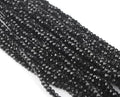 Perlin Agate & Jasper Gemstone Strand Beads 4 mm Rondelle 110 Pieces Jewellery Beads Semi-Precious Stone for Jewellery Necklace Bracelet Earrings (Black) - color: black